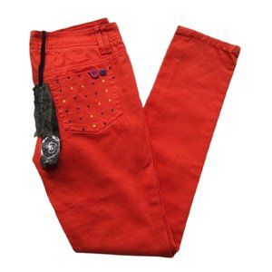 Fly 53 Orange "Poppy Red" Skinny Jeans NEW- Sz. 8 (UK 10)